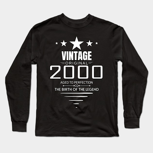 Vintage 2000 - Birthday Gift Long Sleeve T-Shirt by Fluen